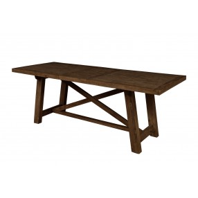 Alpine Furniture Newberry Rectangular Dining Table in Medium Brown - Angled