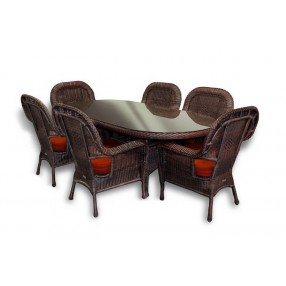 Tortuga Outdoor Sea Pines Resin Wicker 7 Piece Oval Dining Set 