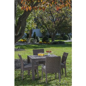 Alfresco Home Cornwall 5-Piece Woven Wood Set - Lifestyle