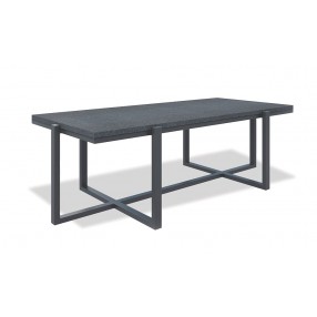 Retangle Coffee Table with Honed Granite Top - Slate Finish in Front Side Angle