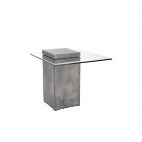 Sunpan Grange End Table - Square - Anthracite Grey - Front Side Angle