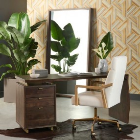 Sunpan Fresno Floor Mirror Narrow Brown - Narrow Natural - Lifestyle