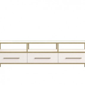Sunpan Venice Media Console and Cabinet - Oyster Shagreen - Front Angle