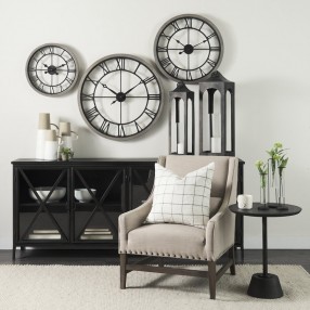 Mercana Poppy I 79x16 Black Metal With Glass Door Sideboard 1