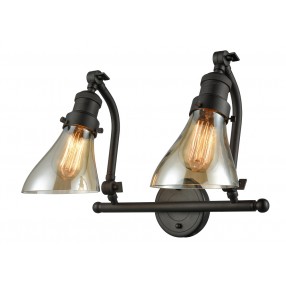 Angle Glass Double Swivel Vanity Light - AMBER ANGLE GLASS