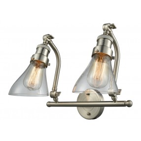 Double Swivel 2 Light Wall Bracket - CLEAR ANGLE GLASS