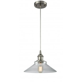 Glass Cord Pendant - Brushed Satin Nickel - CLEAR GLASS