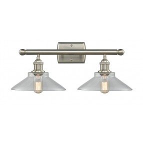 Glass Vanity Light - Brushed Satin Nickel - CLEAR GLASS