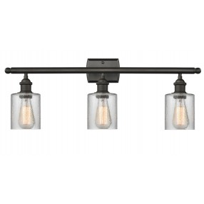Glass Vanity Light - Oiled Rubbed Bronze - CLEAR RIPPLED GLASS