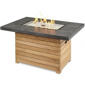 Outdoor Greatroom Company Darian Everblend Rectangular Gas Fire Pit Table - Lit