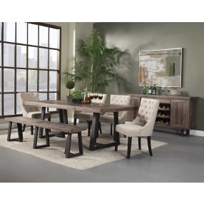 Alpine Furniture Prairie Rectangular Dining Table, Natural/Black - Lifestyle