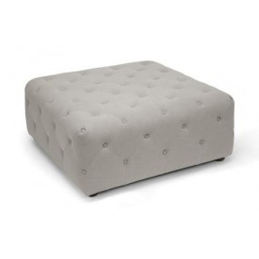 Baxton Studio Teague Linen Modern Tufted Ottoman