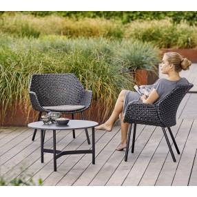 Cane-Line Twist Coffee Table, Medium, Aluminium Frame