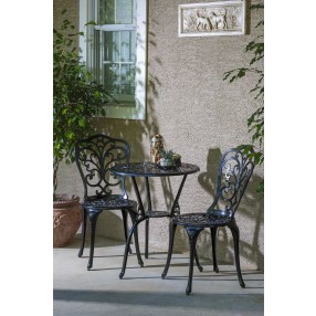 Alfresco Home Triora Cast Aluminum Bistro Set, Blacksmith Finish - Lifestyle