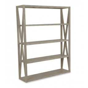 X Bookcase in Coastal Teak - Front Side Angle