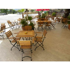 Furniture Designhouse Veronique Folding Side Chair - Stackable -European Chestnut Wood Clear Coated Slats - Set of Two