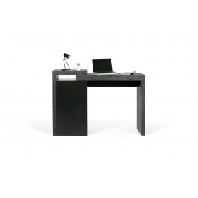 TemaHome Detroit Console Desk in Concrete & Pure Black - Front with Content