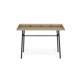 TemaHome Ply Desk Without Drawer in Light Oak & Pure Black - Front