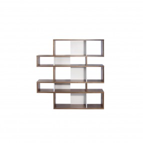 TemaHome London Bookshelf 2010-002 in Walnut Frame and Pure White Backs - Front