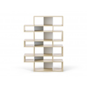 TemaHome London Bookshelf 2010-003 in Oak Frame and Pure White Backs - Front
