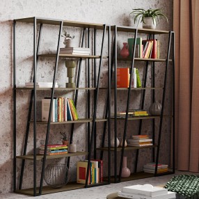 TemaHome Albi Bookshelf in Walnut & Black - Lifestyle 2