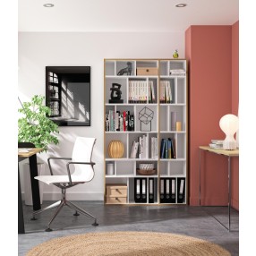 TemaHome Group Shelving Unit 108 in Pure White with Plywood Edge - Lifestyle