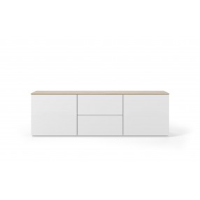 TemaHome Join 180L1 With Base  in Oak & Pure White - Front