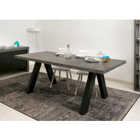 TemaHome Apex Dining Table in Concrete Look & Black - Lifestyle 2