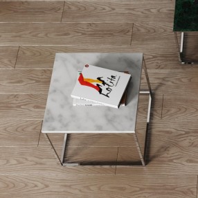 TemaHome Gleam 20x20 Marble Top Side Table in White Marble & Chrome - Lifestyle