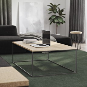 TemaHome Gleam 47x30 Wood Top Coffee Table in Oak & Black - Lifestyle