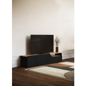 TemaHome Verone TV Stand in Light Oak & Pure Black - Lifestyle
