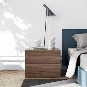 TemaHome Float Night Stand With 2 Drawers in Walnut - Lifestyle