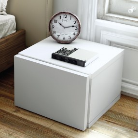 TemaHome Float Night Stand With 1 Drawer in Pure White - Lifestyle 2