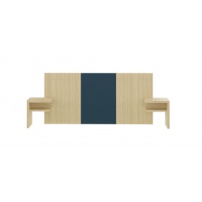 Temahome Hugo Queen Headboard with Night Stands in Melamine Light Oak & Anthracite - Front