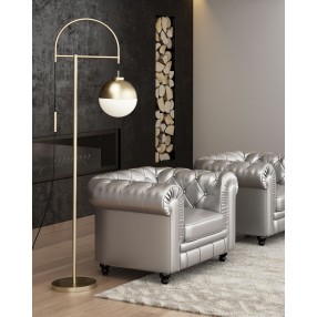 Zuo Modern Waterloo Floor Lamp White And Bronze - Lifestyle