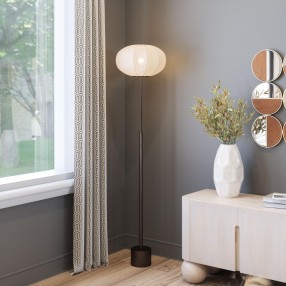 Zuo Modern Wisteria Floor Lamp White - Lifestyle 