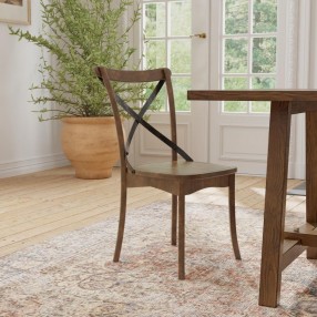 Alpine Furniture Arendal Side Chairs In Burnished Dark Oak - Lifestyle