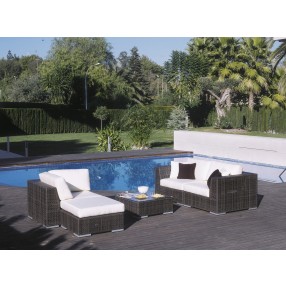 Hospitality Rattan Patio Soho Deep Seating Wicker Piece Modular Sectional Set