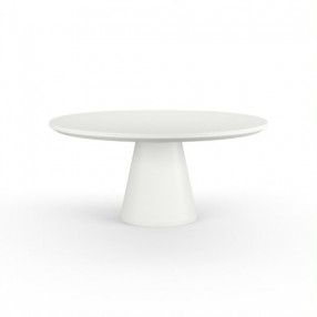 Sunset West Pedestal Dining Table in Bone Finish - Front Angle