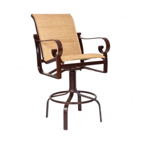 Woodard Belden Padded Sling Swivel Bar Stool