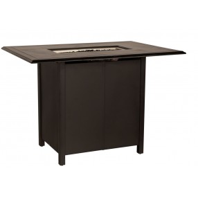 Woodard Solid Cast 60" x 42" Rectangular Bar Height Fire Table