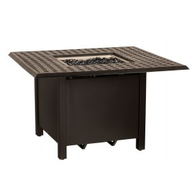 Woodard Thatch Square Chat Height Fire Table