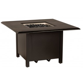 Woodard Solid Cast 42" Square Chat Height Fire Table