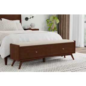 Alpine Furniture Flynn Bench, Walnut - Lifestyle