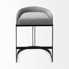 Mercana Hollyfield II Gray Fabric Seat W/ Gray Metal Base Counter Stool Front