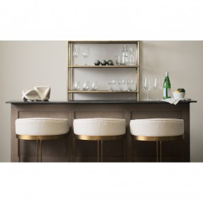 Mercana Hollyfield II Cream  Fabric Seat W/ Gold Metal Base Bar Stool 3