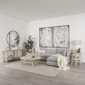 Mercana Rosie 48.0L x 48.0W x 16.0H Round Blonde Wood Coffee Table