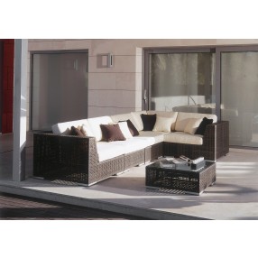 Hospitality Rattan Patio Soho 6-Piece Modular Sectional Set 