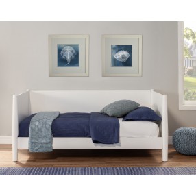 Alpine Furniture Flynn Mid Century Modern Twin Size Day Bed in White - Lifestyle
