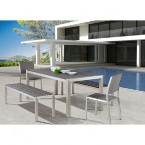 Zuo Modern Metropolitan Double Bench Brushed Aluminum